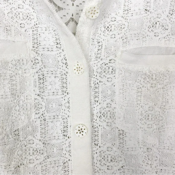Cabi | White Button Down Lace Sleeveless Cluny Blouse Size XS - Picture 14 of 14